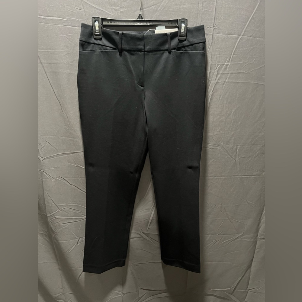 Ann Taylor Factory Pants Womens Size 10P Black Signature Flat Front Straight Leg